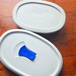 CorningWare White and Blue Lid Set